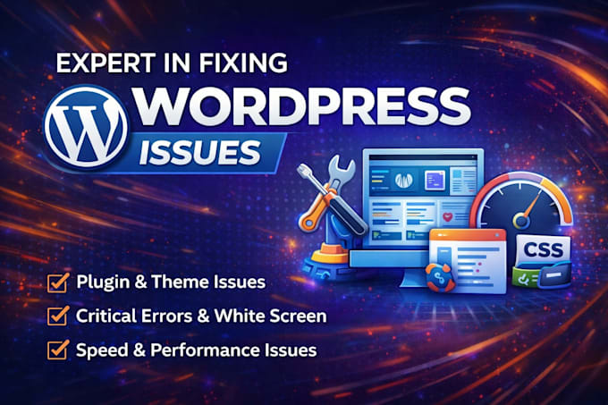 professionally fix wordpress issues, wordpress errors, and speed problems
