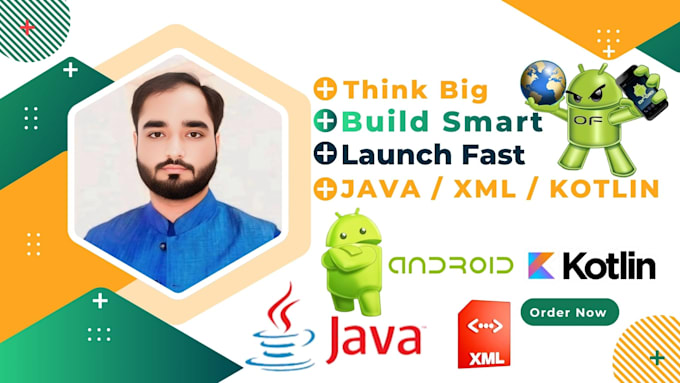 build android app with XML UI java and kotlin backend
