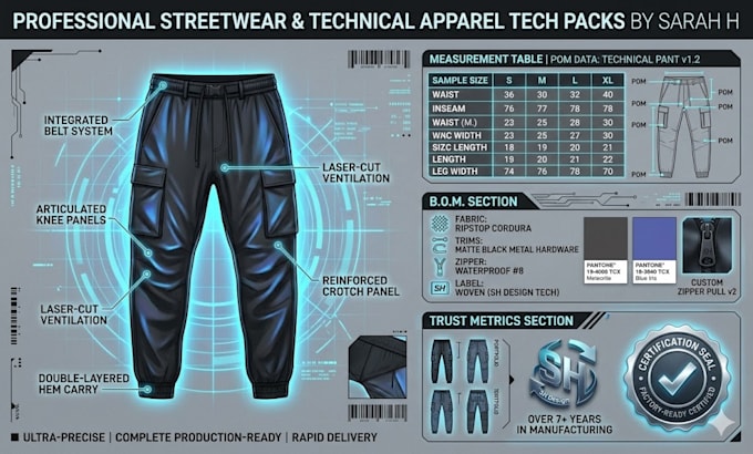 Technical Design Pack Create custom fashion technical sketch drawings, tech packs, flat ...