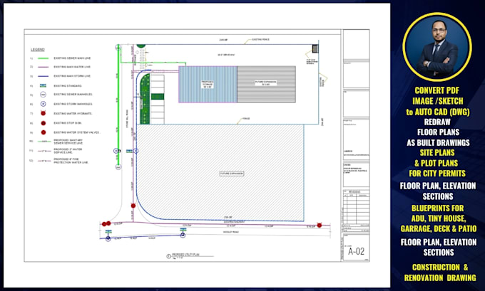 draw property map survey plan utility plan site plan  permit set drawings