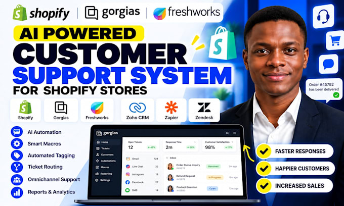 setup gorgias zendesk crm freshworks ai customer support automation for shopify