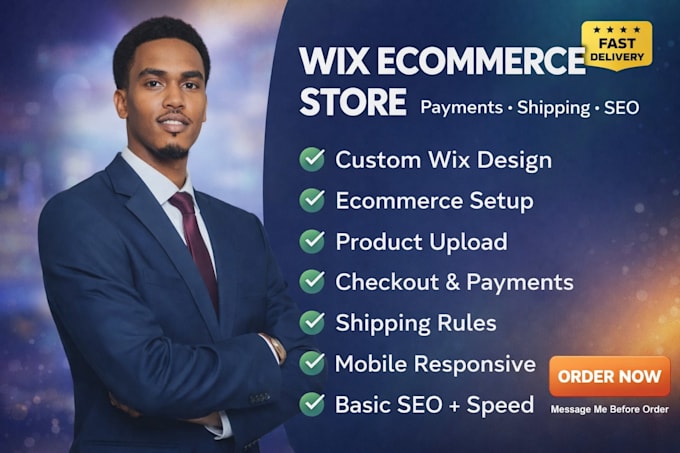 develop wix ecommerce store with payments and shipping