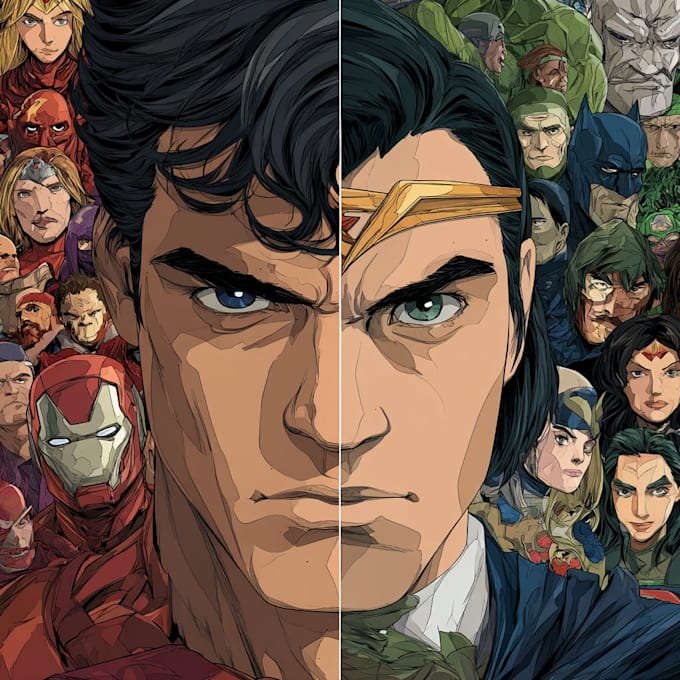 marvel or dc comic style custom illustration