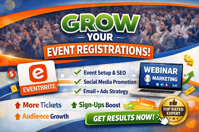 do event promotion, eventbrite setup and marketing, webinar promotion