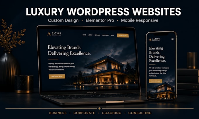 develop a perfect luxury wordpress website with elementor