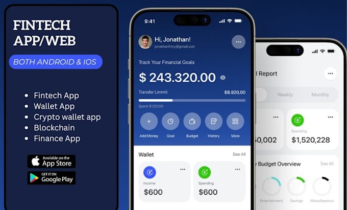develop payment app money transfer app fintech app neobank app