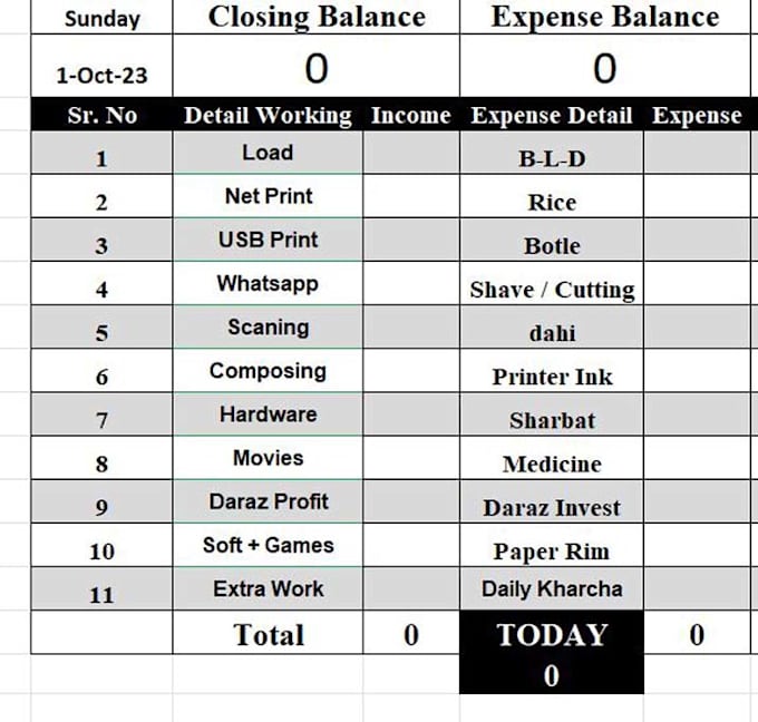 build automated excel sheets for accounting and record keeping