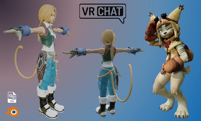 Haré comisión de avatar para vrchat en 3d vtuber modelo furry anime vrc ...