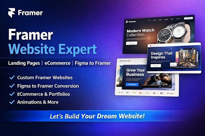 develop framer website design or redesign framer website, framer expert
