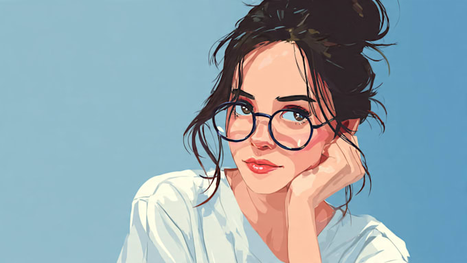 create simple vector cartoon portrait