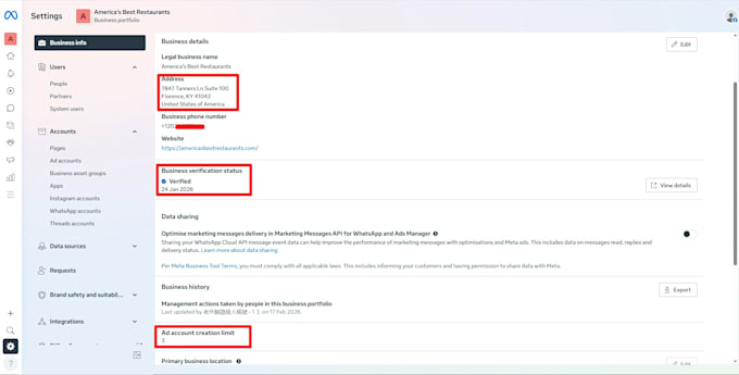 create a fresh verified fb business manager and ads account