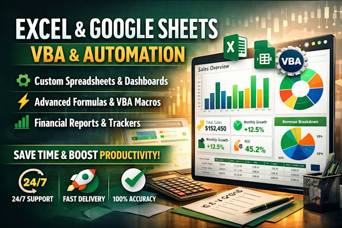 create custom excel spreadsheet, google sheets, vba and excel template