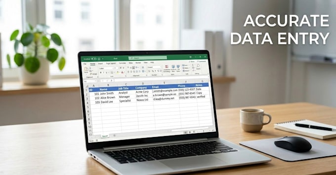 do accurate data entry and web research