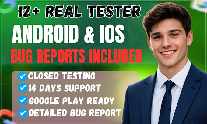 do mobile app testing for android and ios with 12 real testers