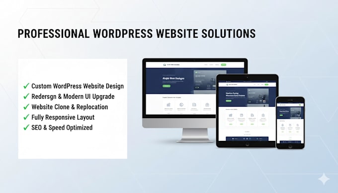 do wordpress website development or clone, design, redesign wordpress website