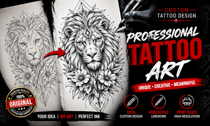 draw a professional tattoo design, tattoo, custom tattoo design, tattoo artist