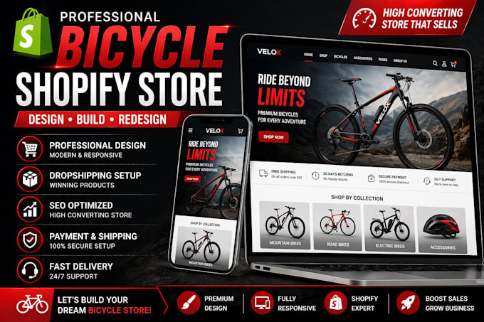 build a high converting shopify bike dropshipping store