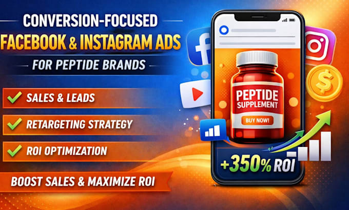 run conversion focused facebook instagram ads for peptide brands