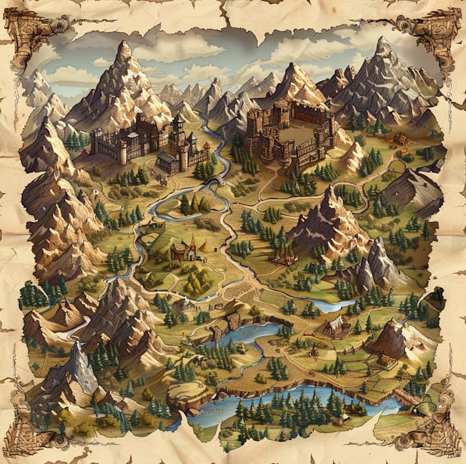 Fantasy Map Inso Do fantasy map illustration for map by Hanruteyn | Fiverr