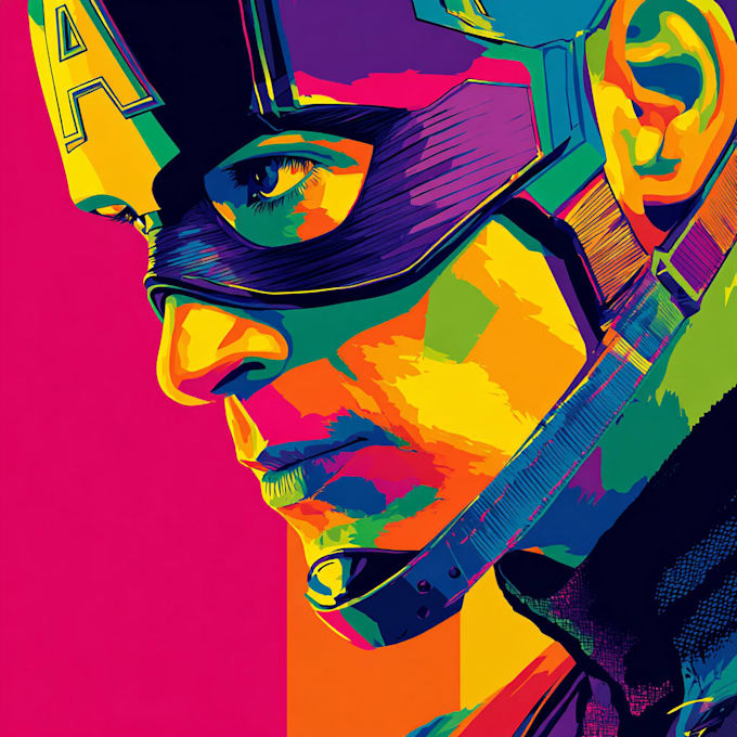 design an amazing superhero pop art