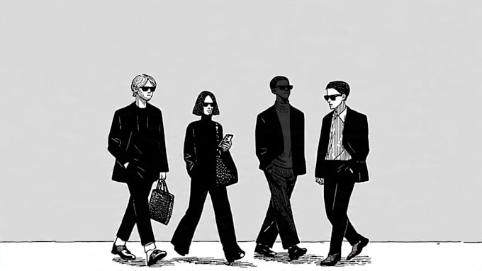 Draw a fashion or editorial illustration, sketch, commercial concept by ...