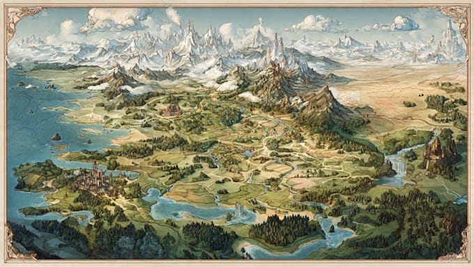 design a fantasy map illustration