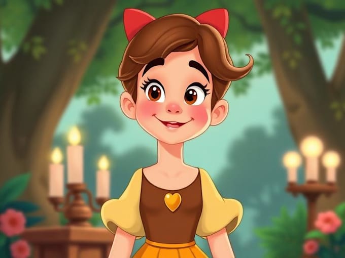 turn yourself a disney cartoon portrait illustration