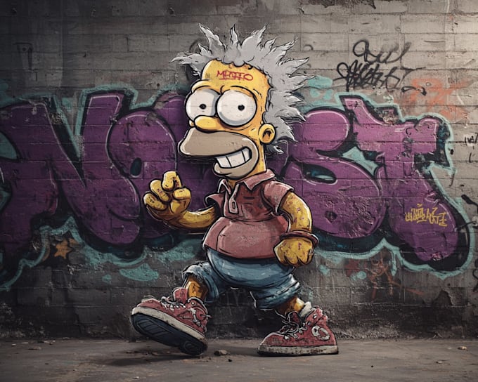 design a professional graffiti mural for indoor