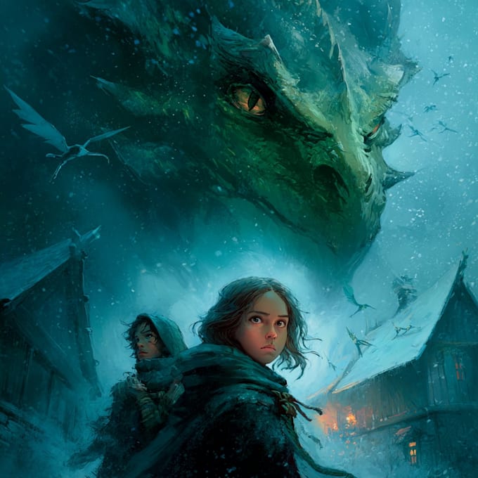draw fantasy book cover, illustration