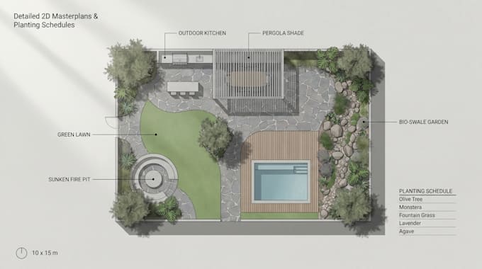 do professional landscape design and backyard 3d rendering