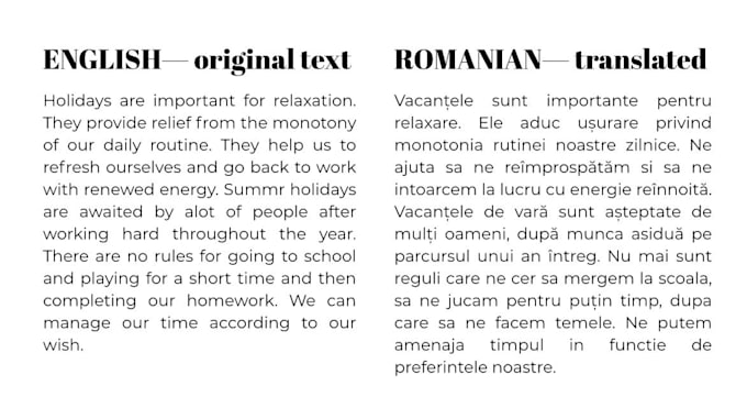 translate ro to en and en to ro texts