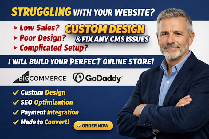 develop bigcommerce website design godaddy website ecommerce store development