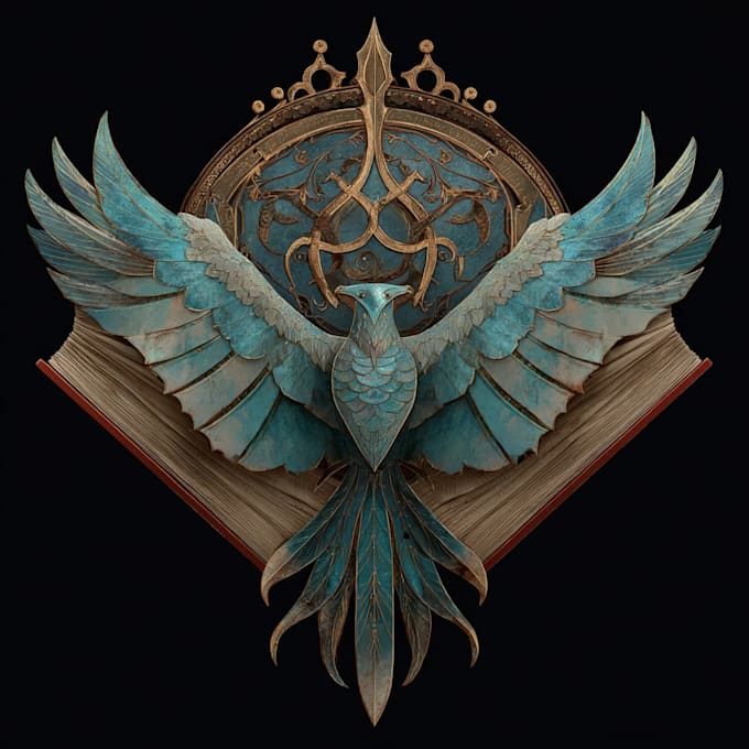 make a fantasy book novel series logo