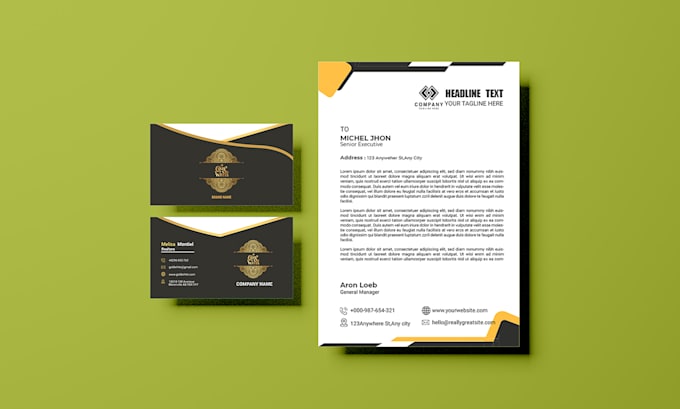 make design professional letterhead, business card