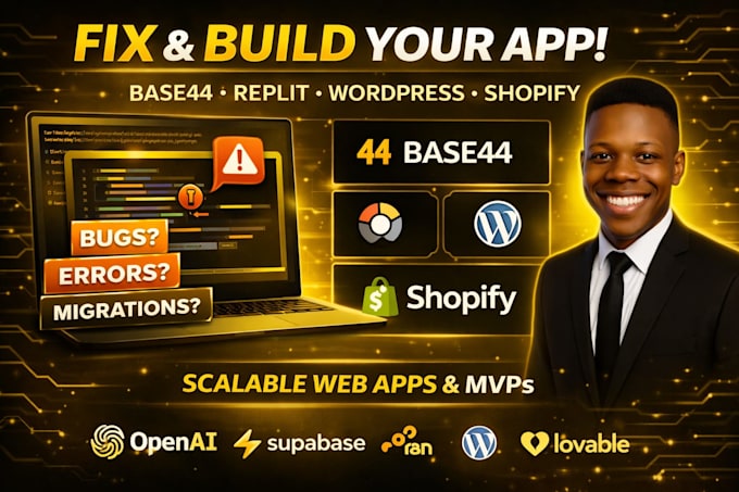 develop base44 bug fixing base44 replit app lovable app base44 expert wordpress