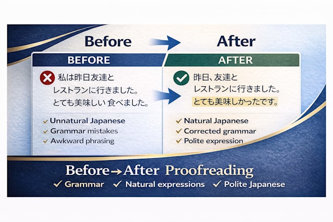 proofread and edit your japanese text naturally