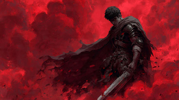 create high quality bespoke dark berserk art