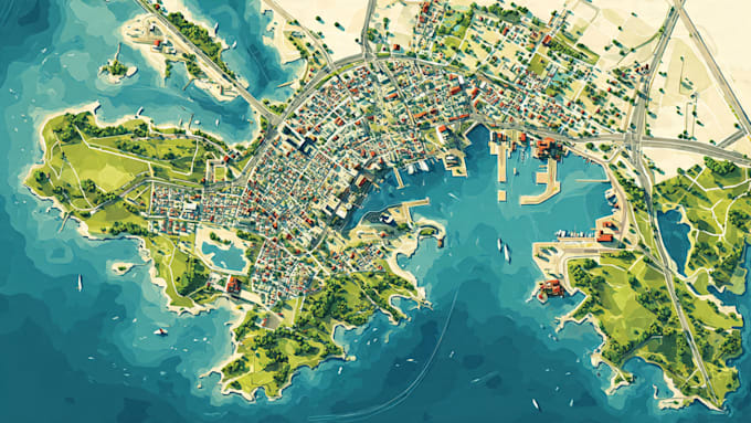 draw vector map in illustrator