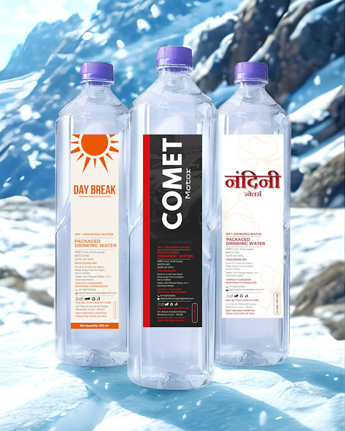 design professional water bottle label and packaging design