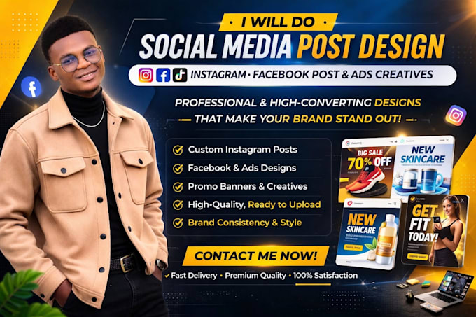 do social media post design, instagram facebook post and ads creatives design
