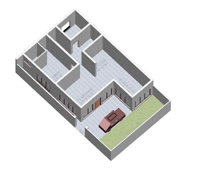 provide 2d to 3d architectural plan conversion