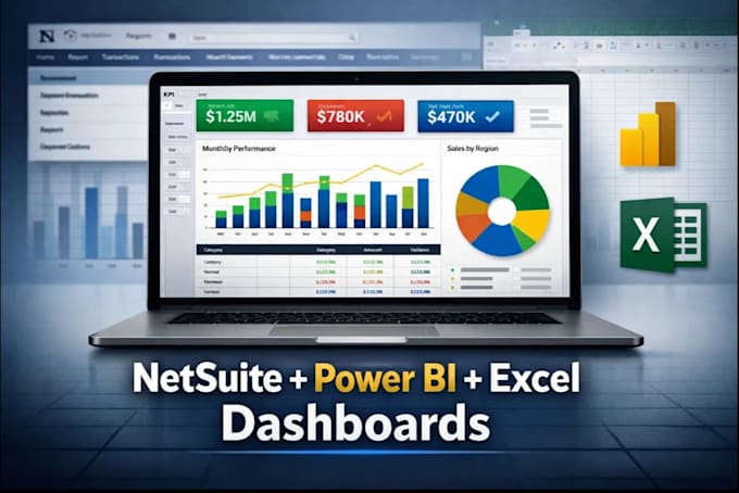 do dashboards integrating netsuite, power bi, excel dashboard and visualization