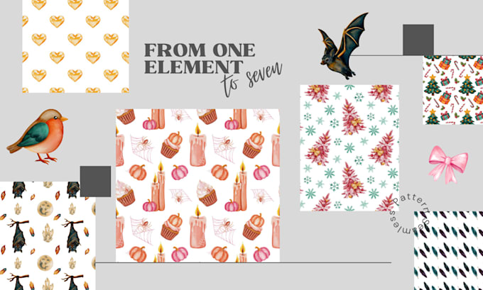 create cute watercolor seamless patterns in procreate