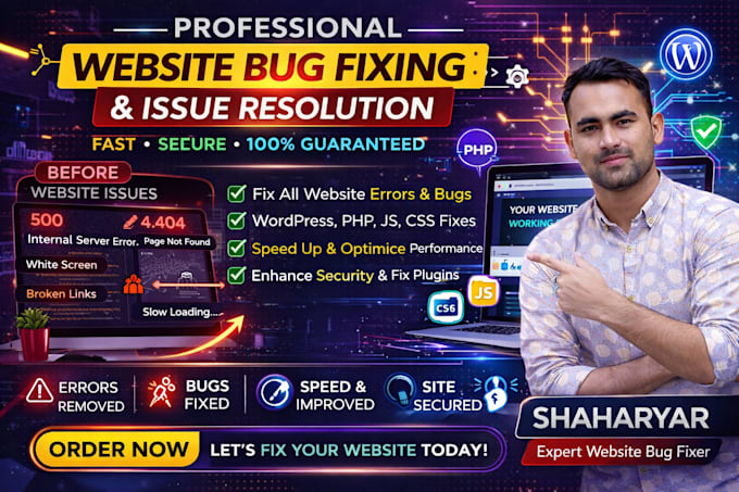 fix website errors bugs and issues wordpress PHP HTML laravel expert