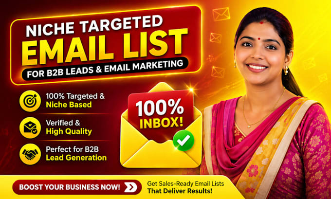 provide niche targeted email list for b2b lead and email marketing