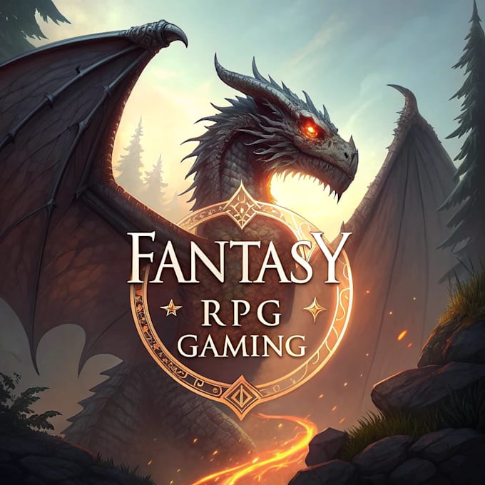 create a medieval, fantasy, rpg gaming logo
