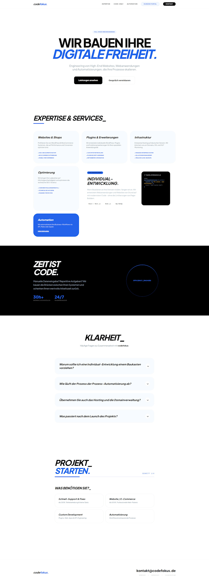 develop a high end static landingpage with clean SEO code