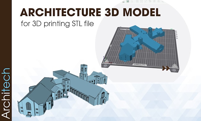 create architectural 3d model for 3d printing stl file