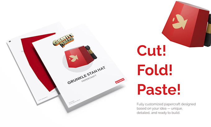 make design papercraft template for printing and branding