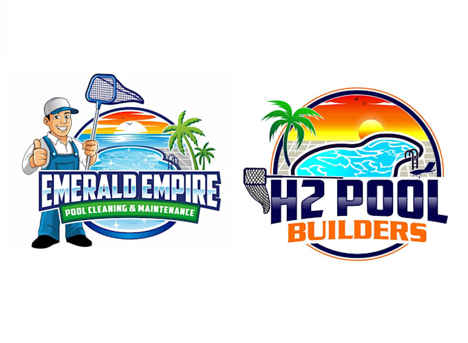 design unique pool logo
